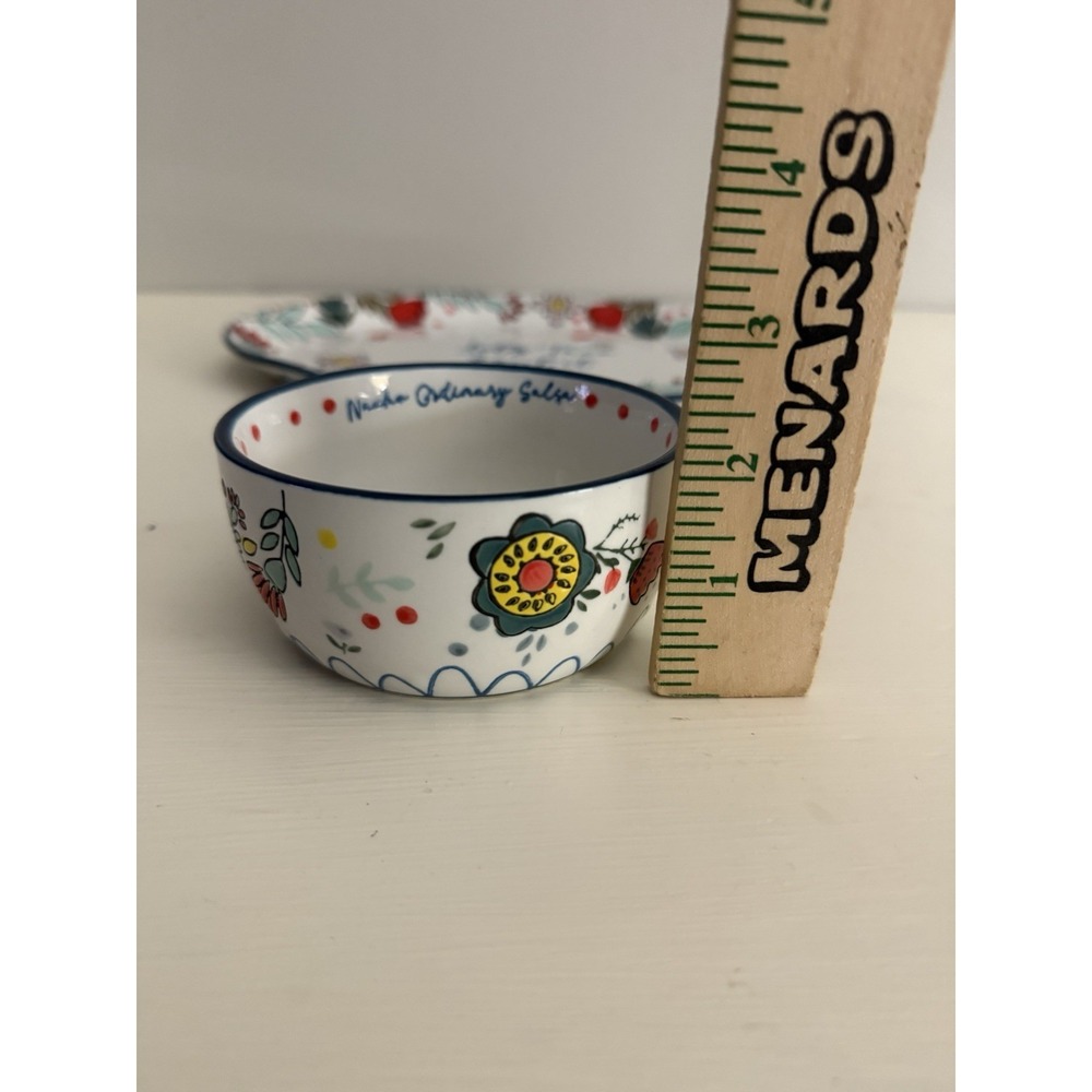 Taco Tuesday Let's Taco Bout It Platter 12"x 8" Salsa Queso Bowl 4" Fiesta - Picture 11 of 13